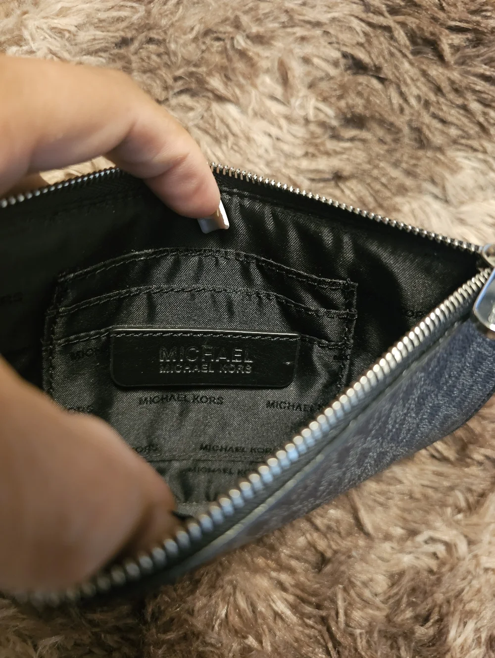 Michael Kors Black Monogram Wristlet Pouch